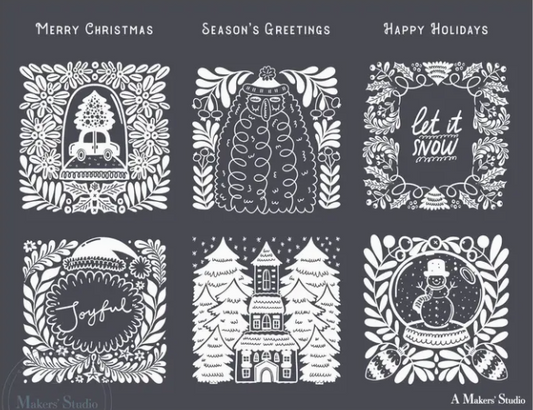 AMS - Scandinavian Christmas Tags - Mesh Stencil
