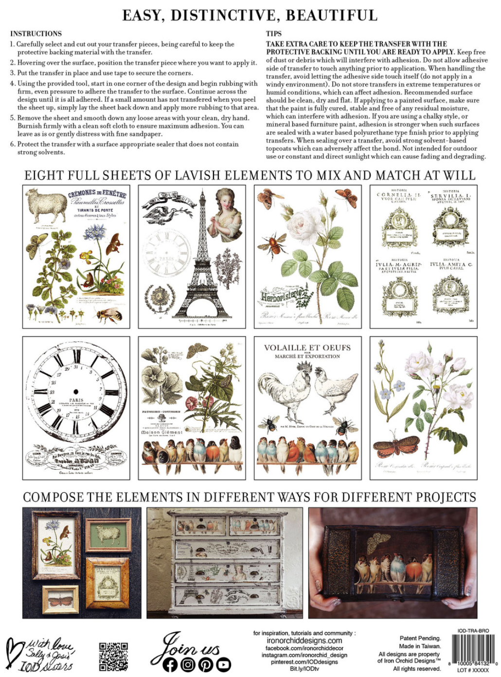 Iron Orchid Designs Brocante Transfer Pad (8 sheets)