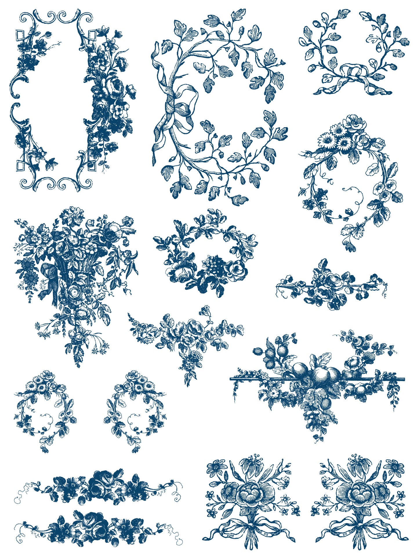 Iron Orchid Designs Delft Traditions Azure Inlay 12" x 16" pad