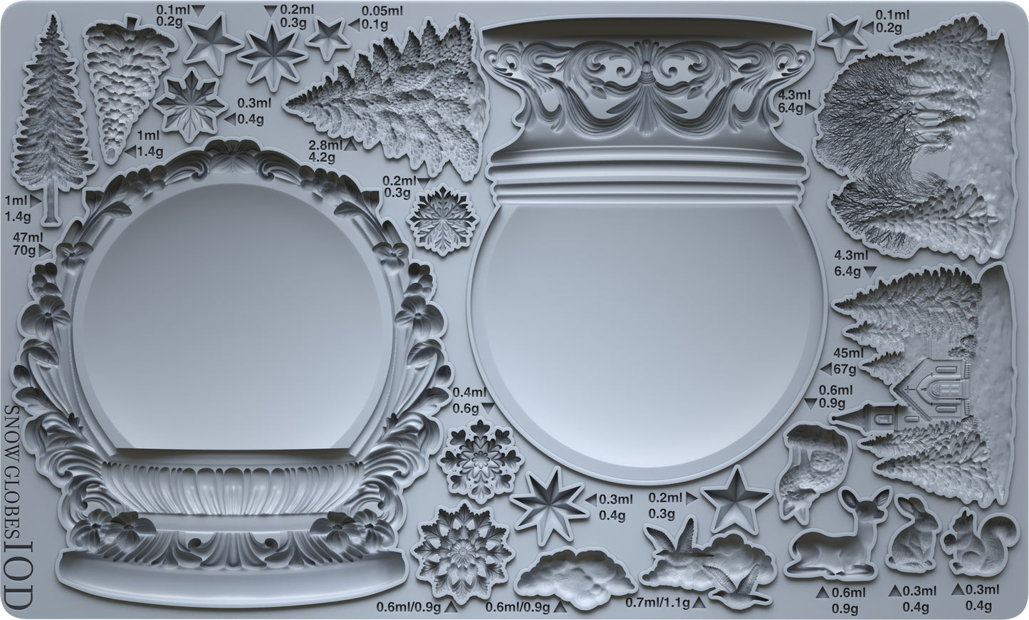 Iron Orchid Designs Snow Globes Mould *New