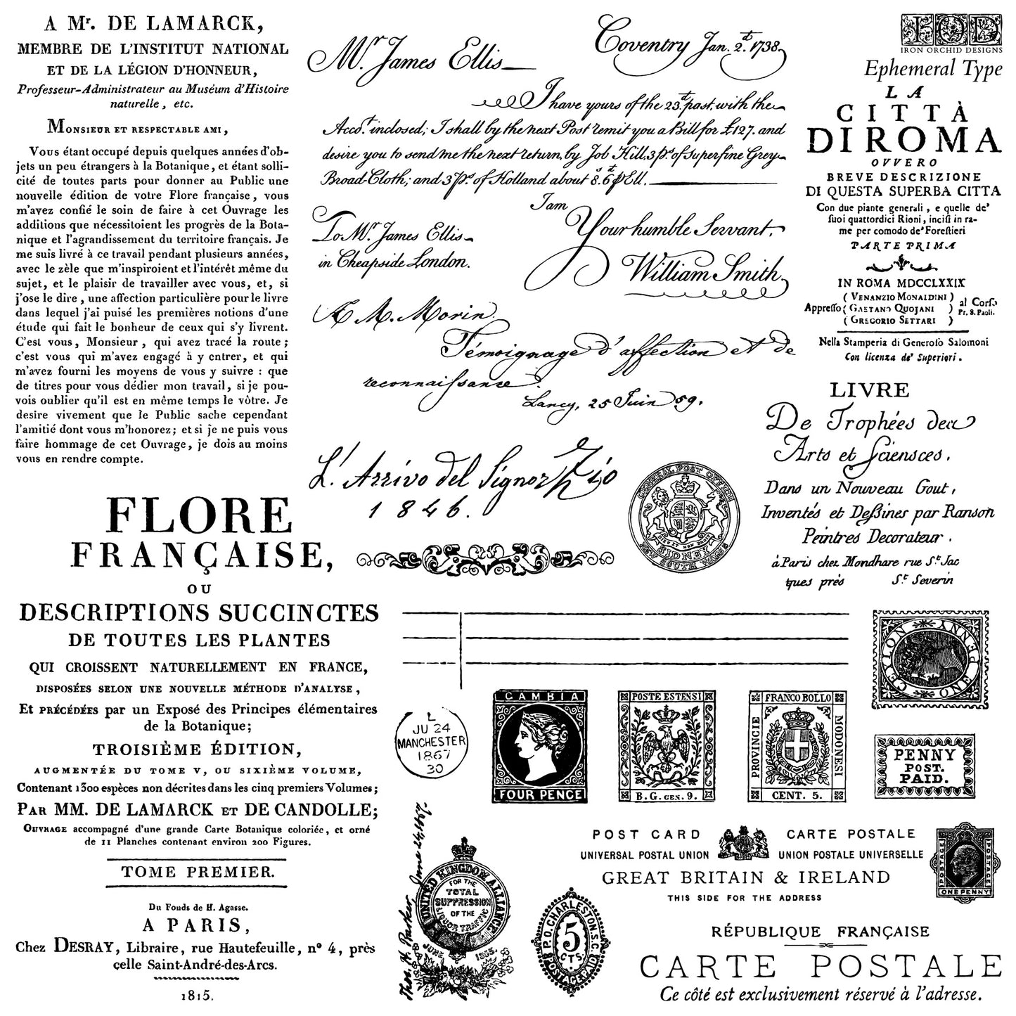 Iron Orchid Designs Ephemeral Type Stamp