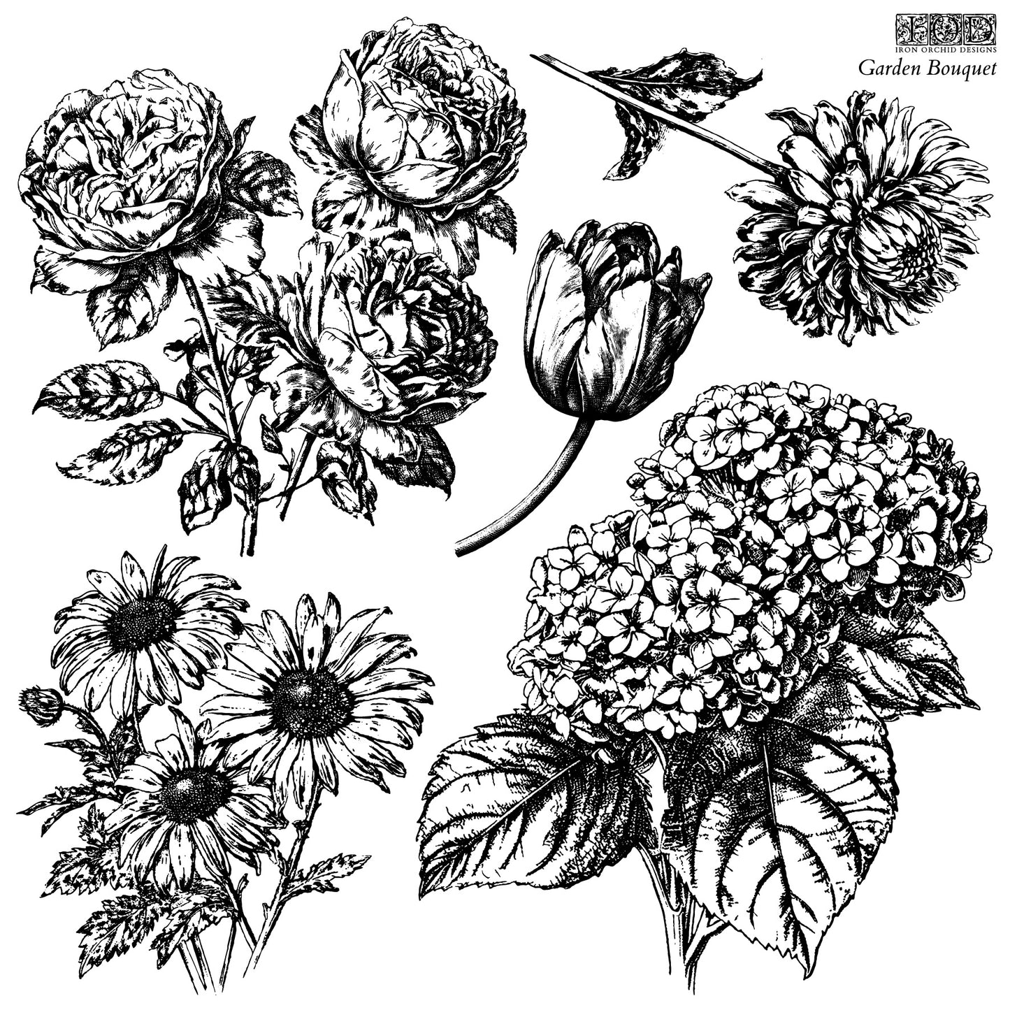 Iron Orchid Designs Garden Bouquet Stamp