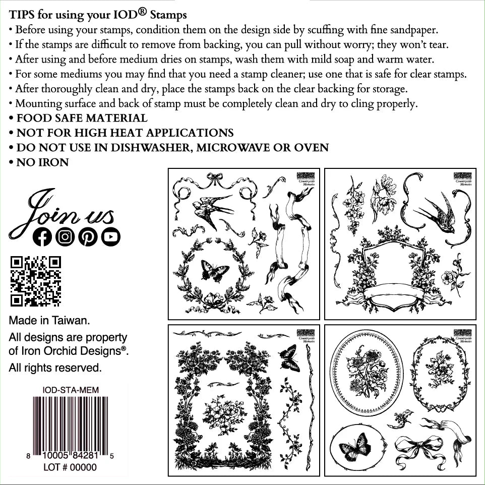 Iron Orchid Designs Countryside Memories 6"x6" Box Stamp Set