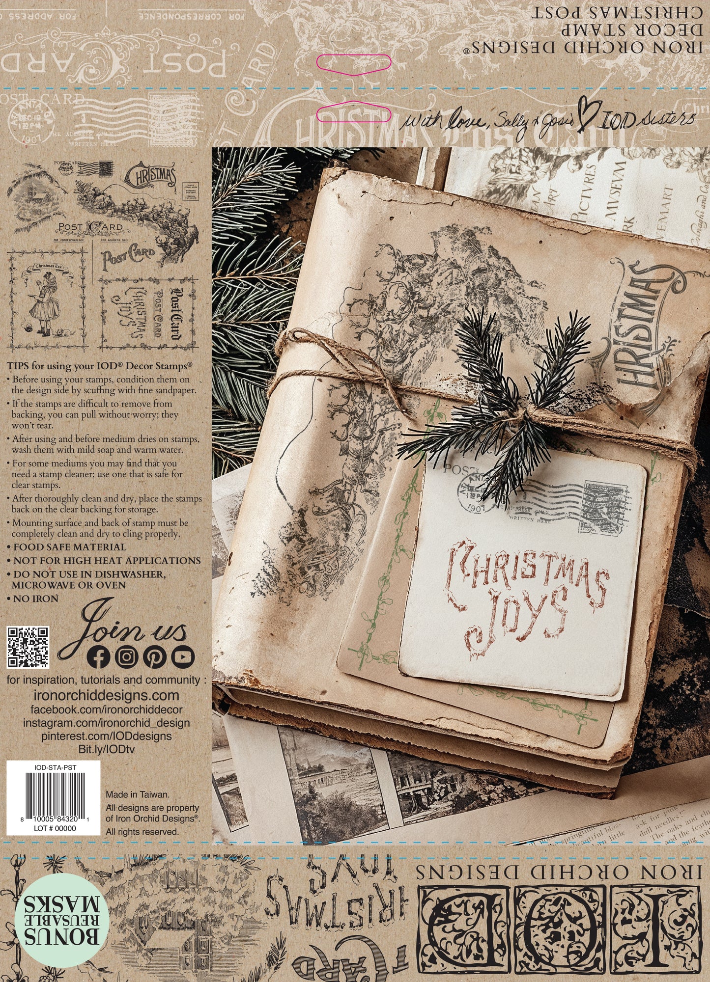 Iron Orchid Designs Christmas Post Stamp *New