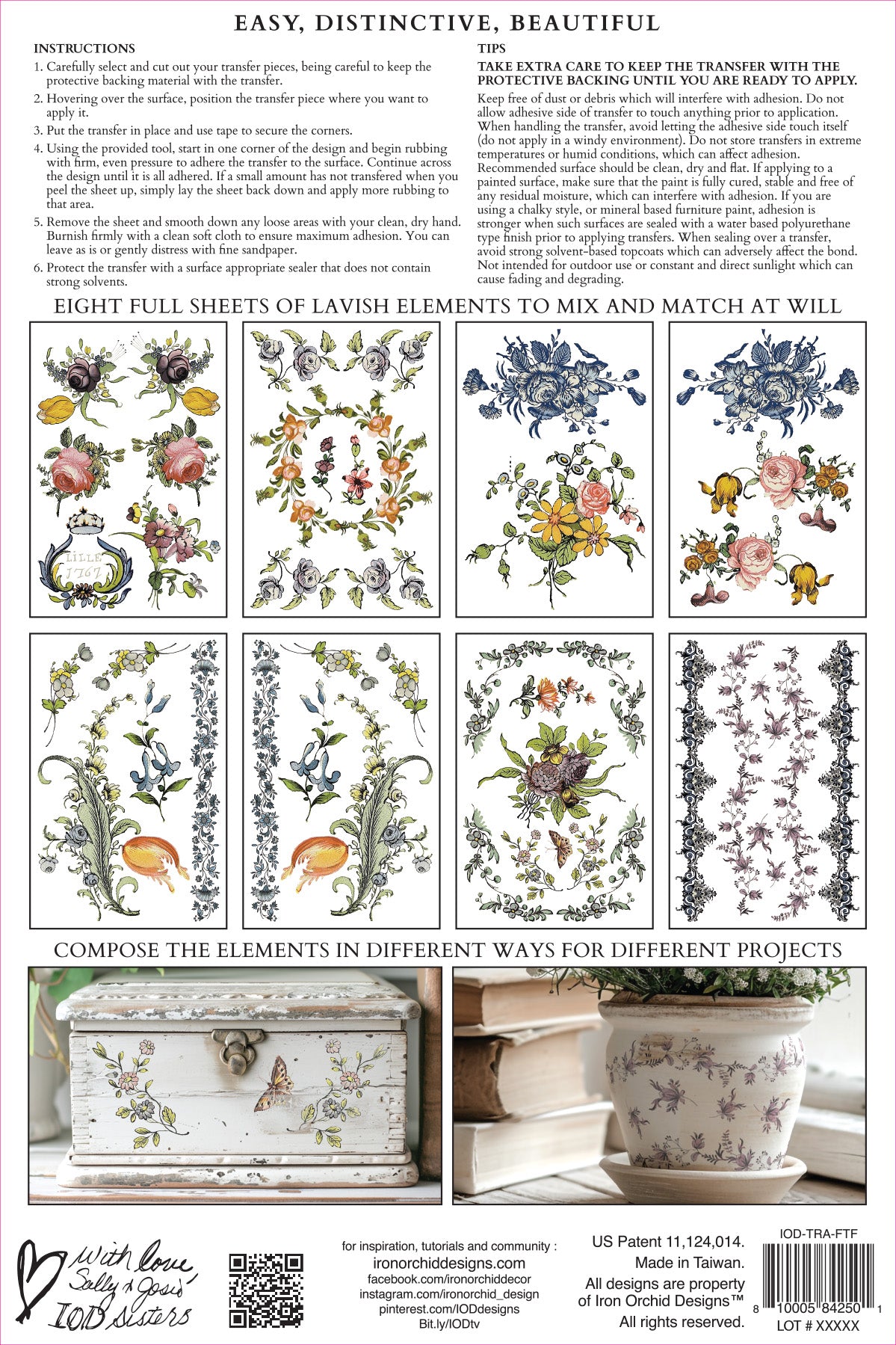 Iron Orchid Designs Fairytale Florals 8" x 12" Transfer Pad