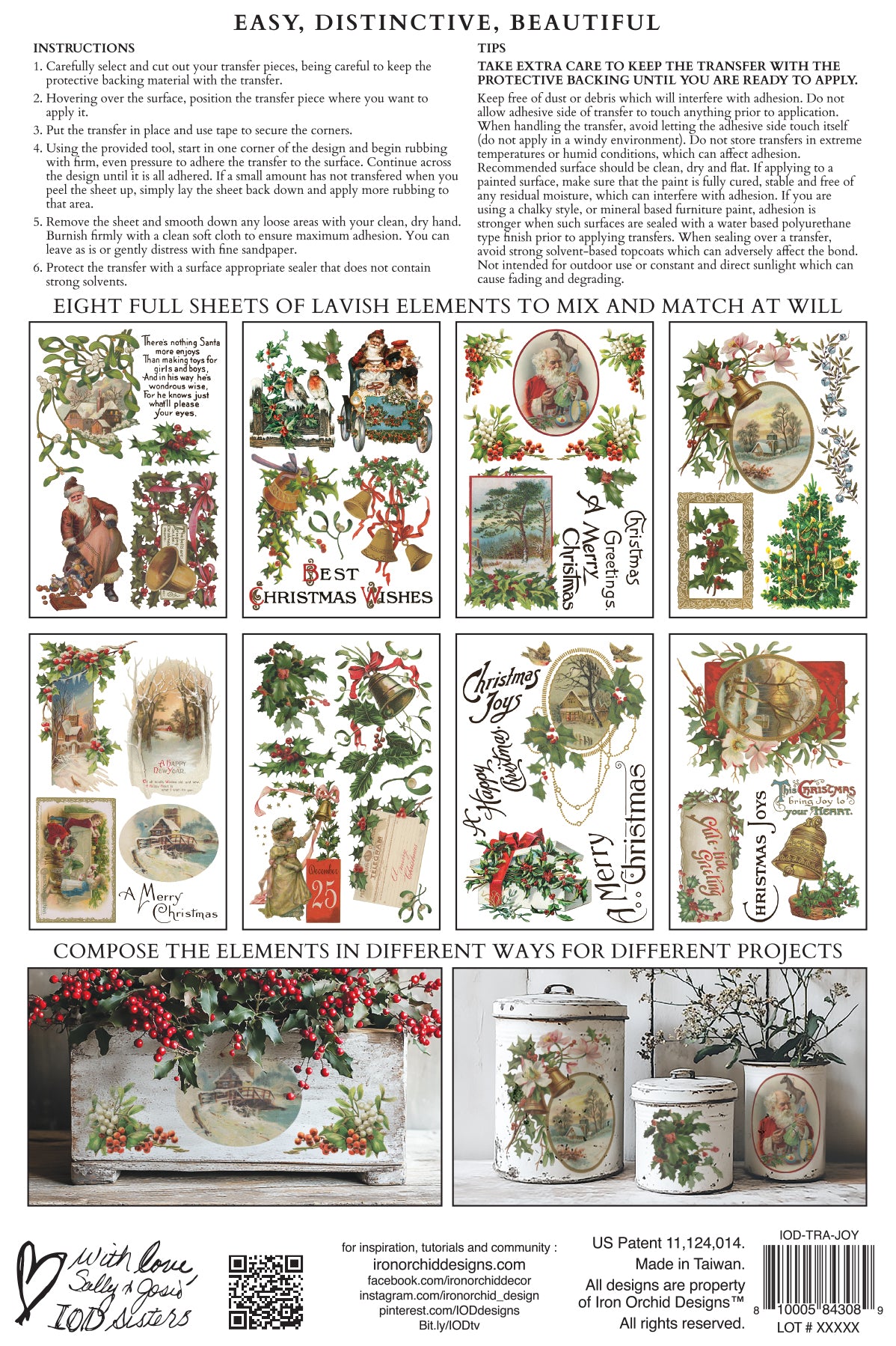 Iron Orchid Designs Christmas Joy8" x 12" Transfer Pad *New