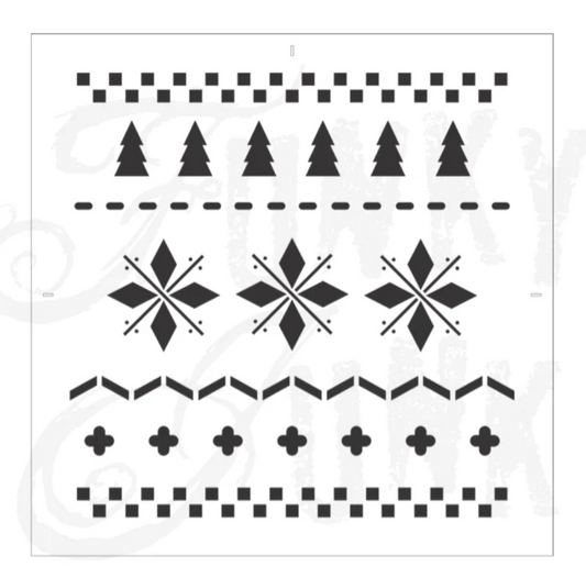 Muddaritaville Stencil by Funky Junk:Poinsettia Christmas Sweater