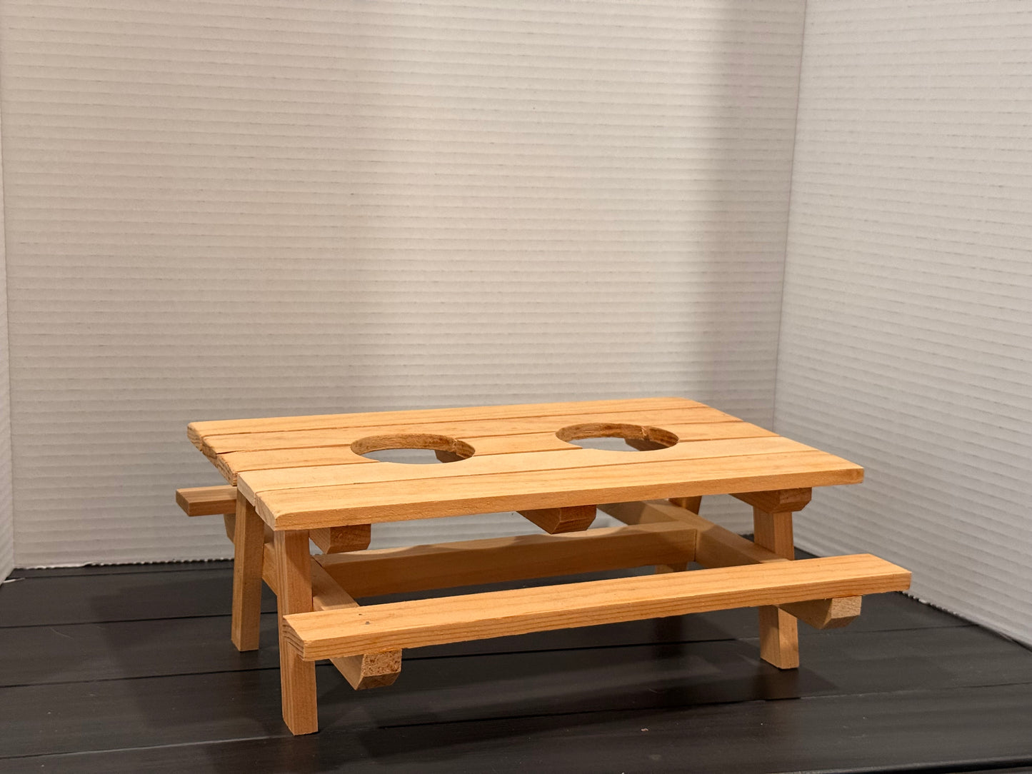 Unfinished Pine Picnic Table Centerpiece *Clearance*