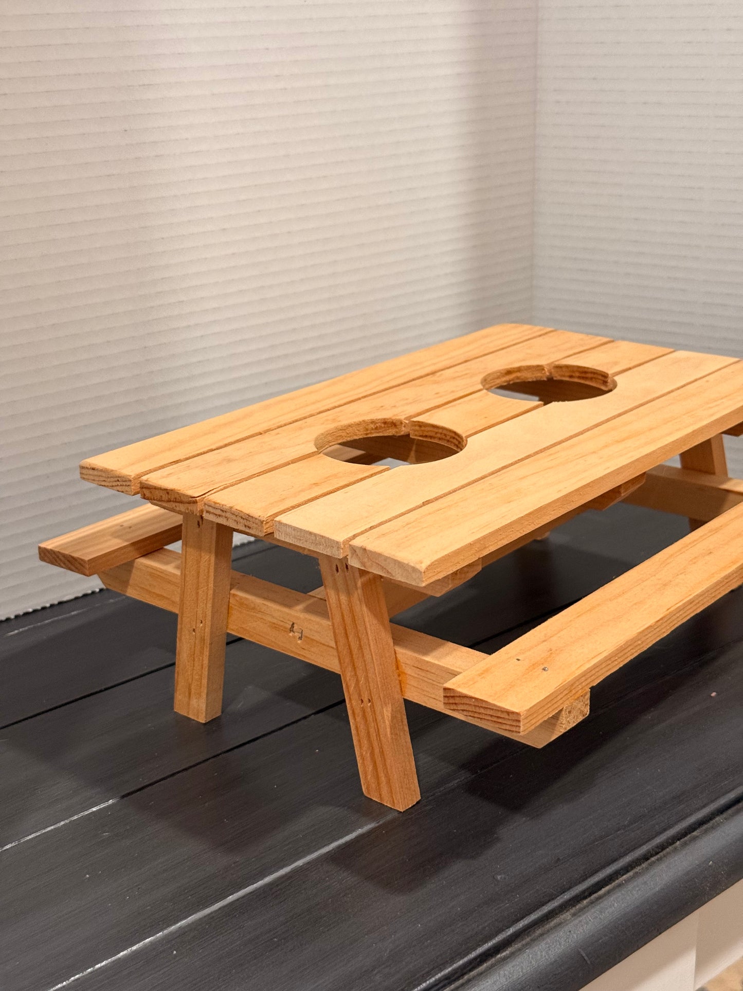 Unfinished Pine Picnic Table Centerpiece *Clearance*