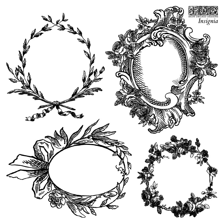 Iron Orchid Designs Insignia Box Stamp Set