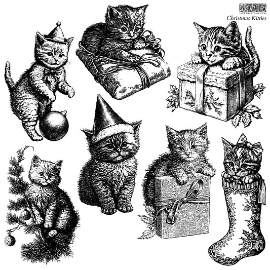 Iron Orchid Designs Christmas Kitties Stamp (Retired)