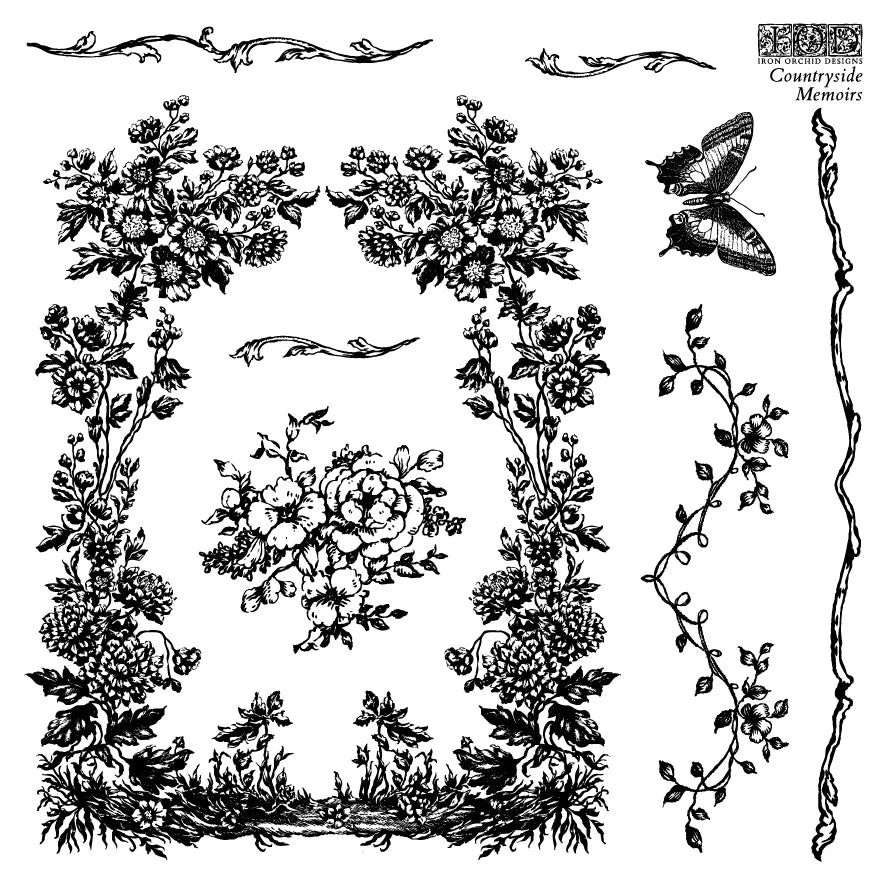 Iron Orchid Designs Countryside Memories 6"x6" Box Stamp Set