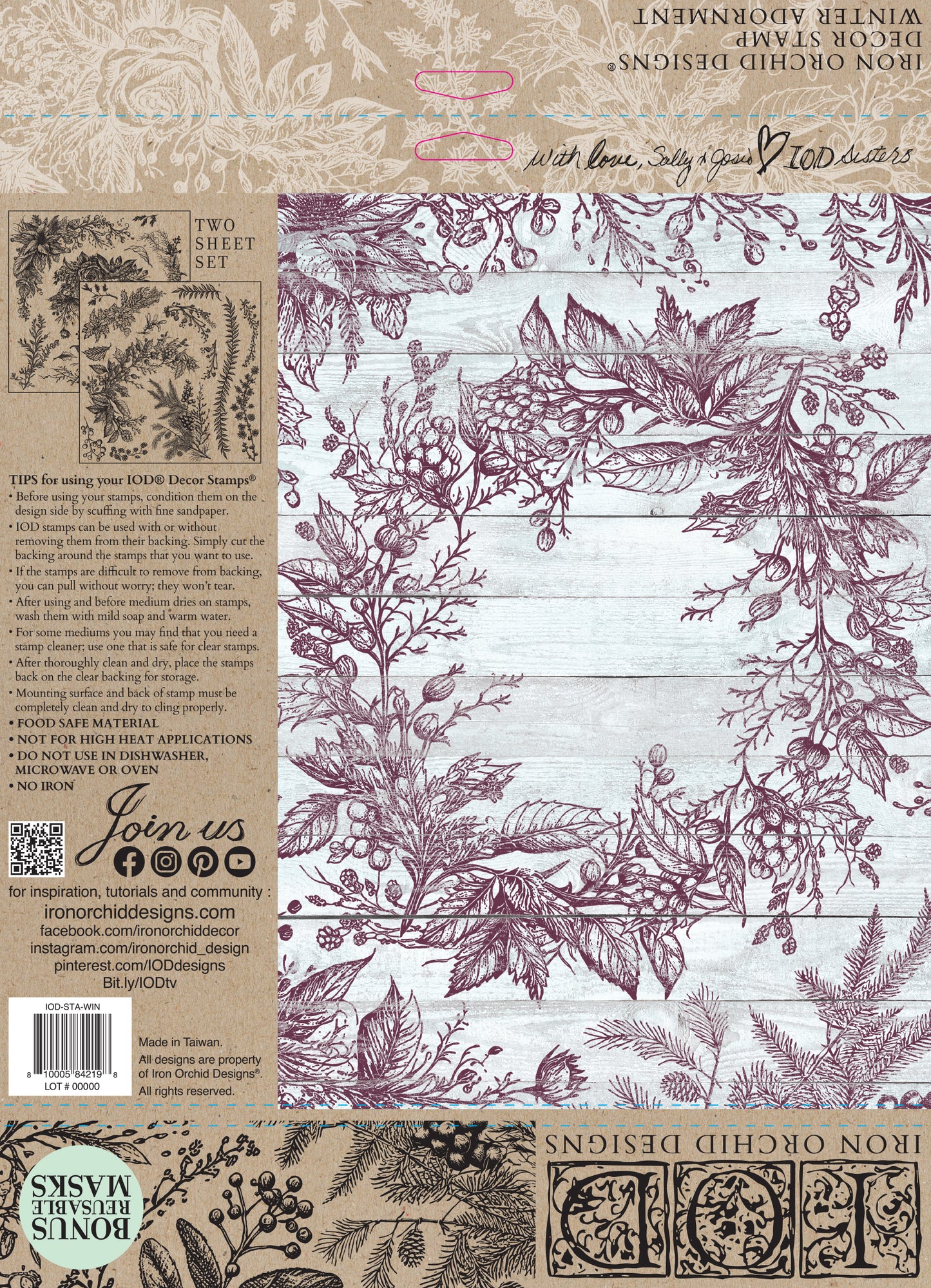 Iron Orchid Designs Winter Adornment Stamp (Retired)