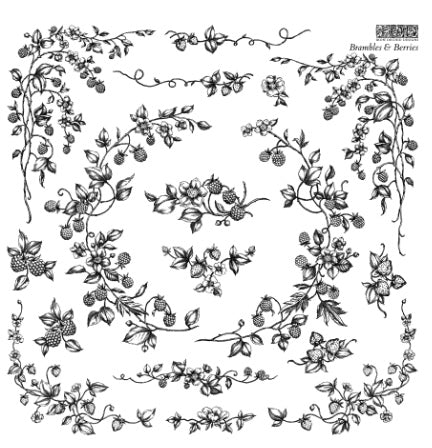 Iron Orchid Designs Brambles & Berries 12" x 12" stamp