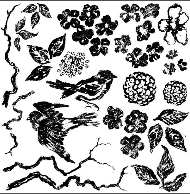 Iron Orchid Designs Birds Branches & Blossoms Decor Stamp (Retired)