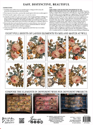 Iron Orchid Designs Joie Des Roses Transfer (8 sheets)
