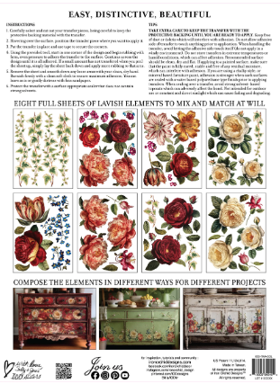 Iron Orchid Designs Collage De Fleurs Transfer (8 sheets)