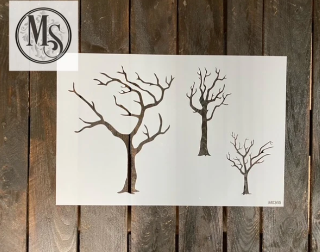 Muddaritaville Stencil: Winter Trees