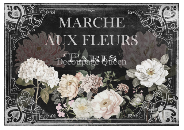 Decoupage Queen Mache Aux Fleurs Rice Paper