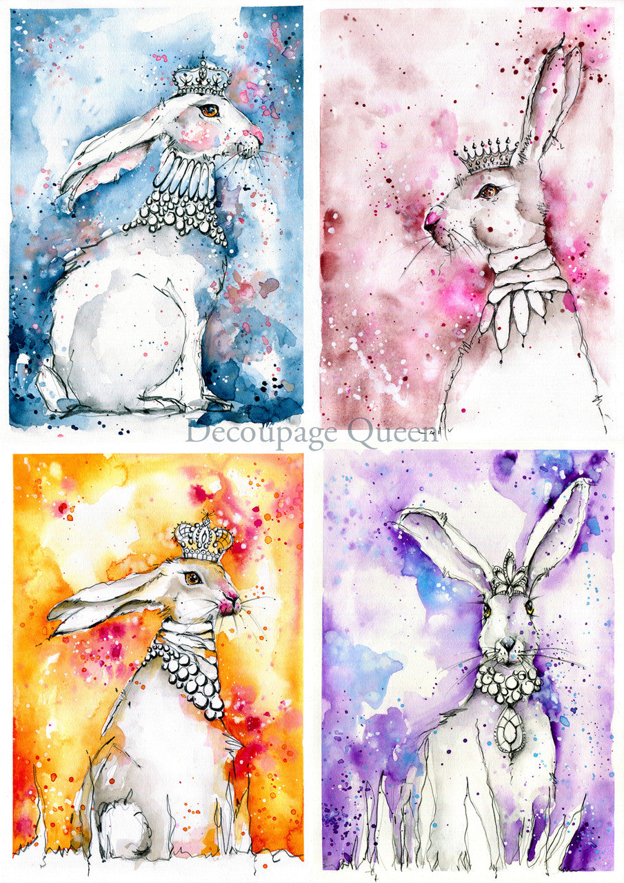Decoupage Queen Toni Burt Hares Four-Pack Vellum Papers