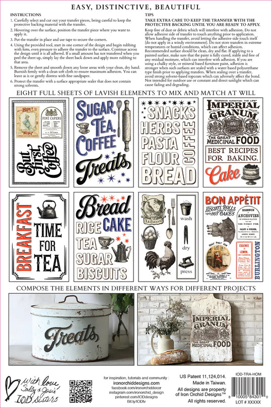 Iron Orchid Designs Home Sweet Home Transfer *New