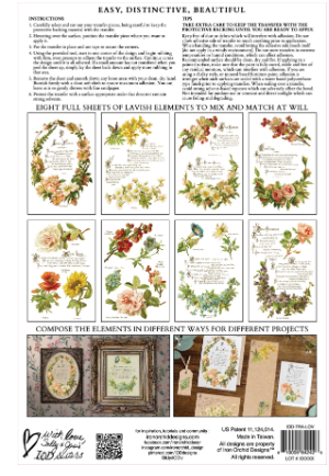 Iron Orchid Designs Lover of Flowers 8" x 12" Transfer Pad