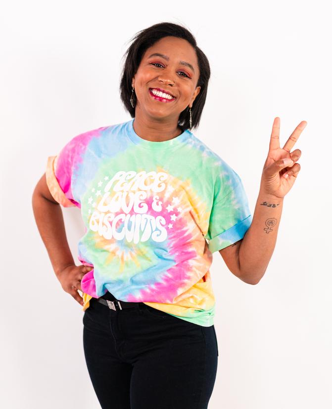 IAST Peace Love & Biscuits V-Neck T-Shirt