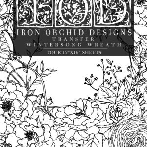 Iron Orchid Designs Wintersong Wreath (Paintable) 12" x 16" Transfer Pad (4sheets)