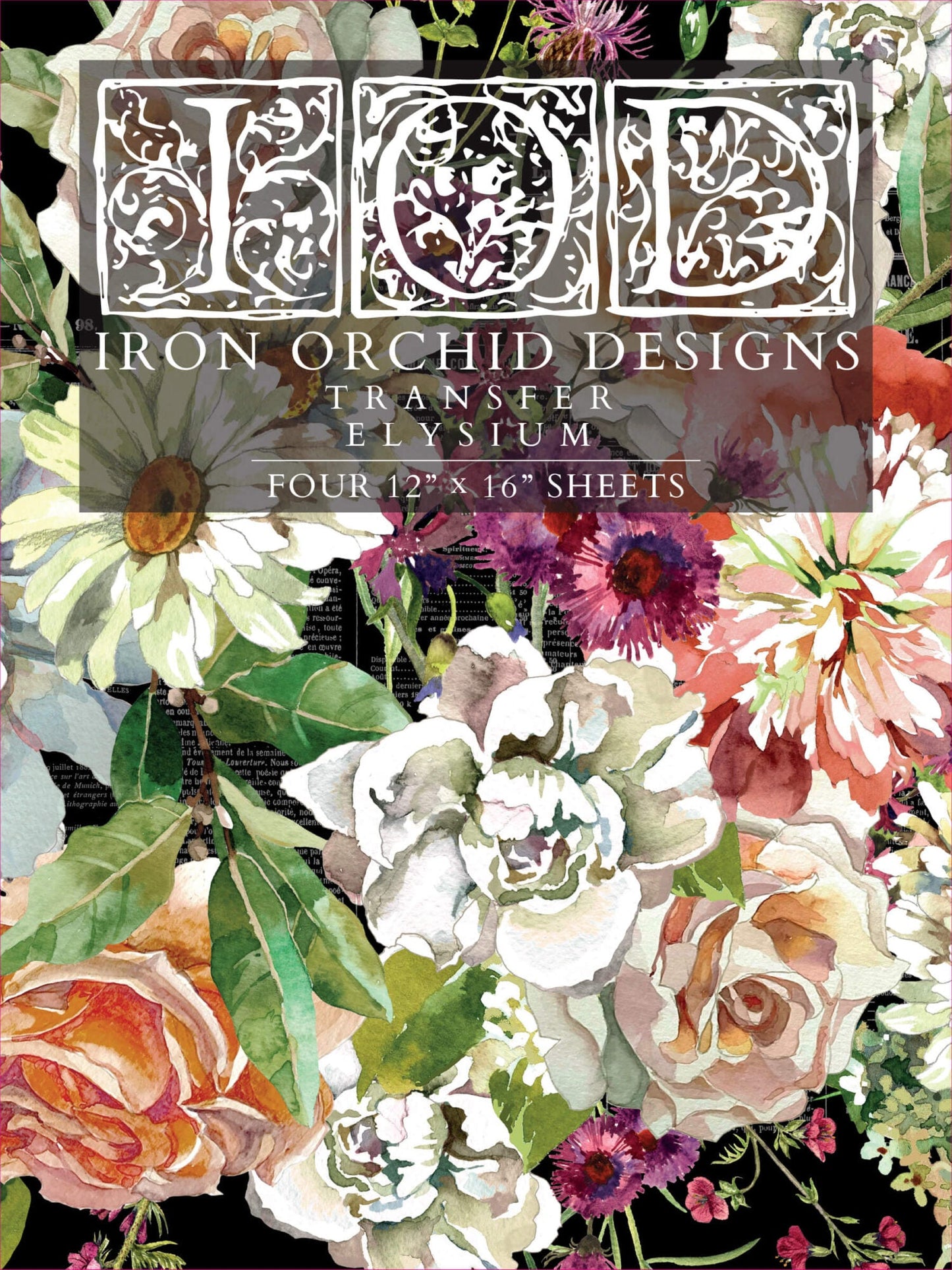 Iron Orchid Designs Elysium IOD Transfer 12" x 16" Pad (4 sheets)