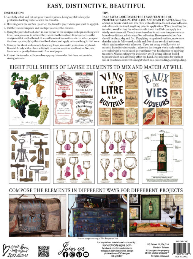 Iron Orchid Designs Cheers Transfer Pad *Limited Supply (8 sheets)