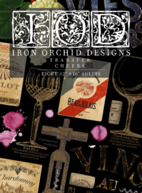 Iron Orchid Designs Cheers Transfer Pad *Limited Supply (8 sheets)