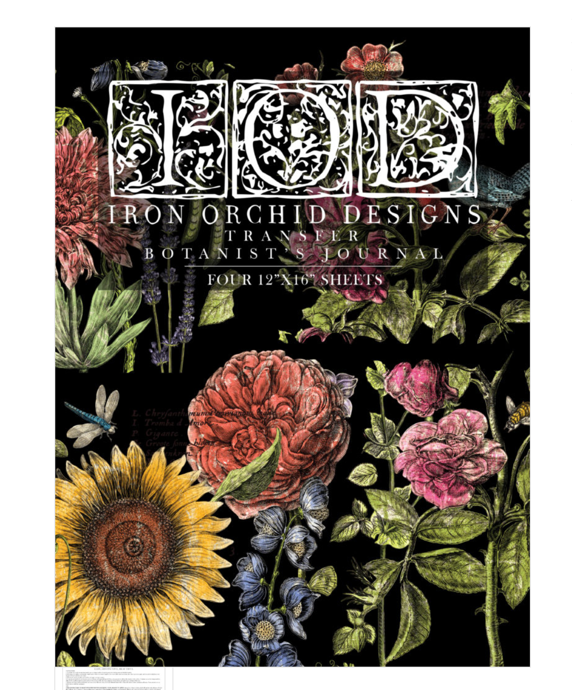 Iron Orchid Designs Botanist's Journal 12" x 16" Transfer Pad (4 sheets)