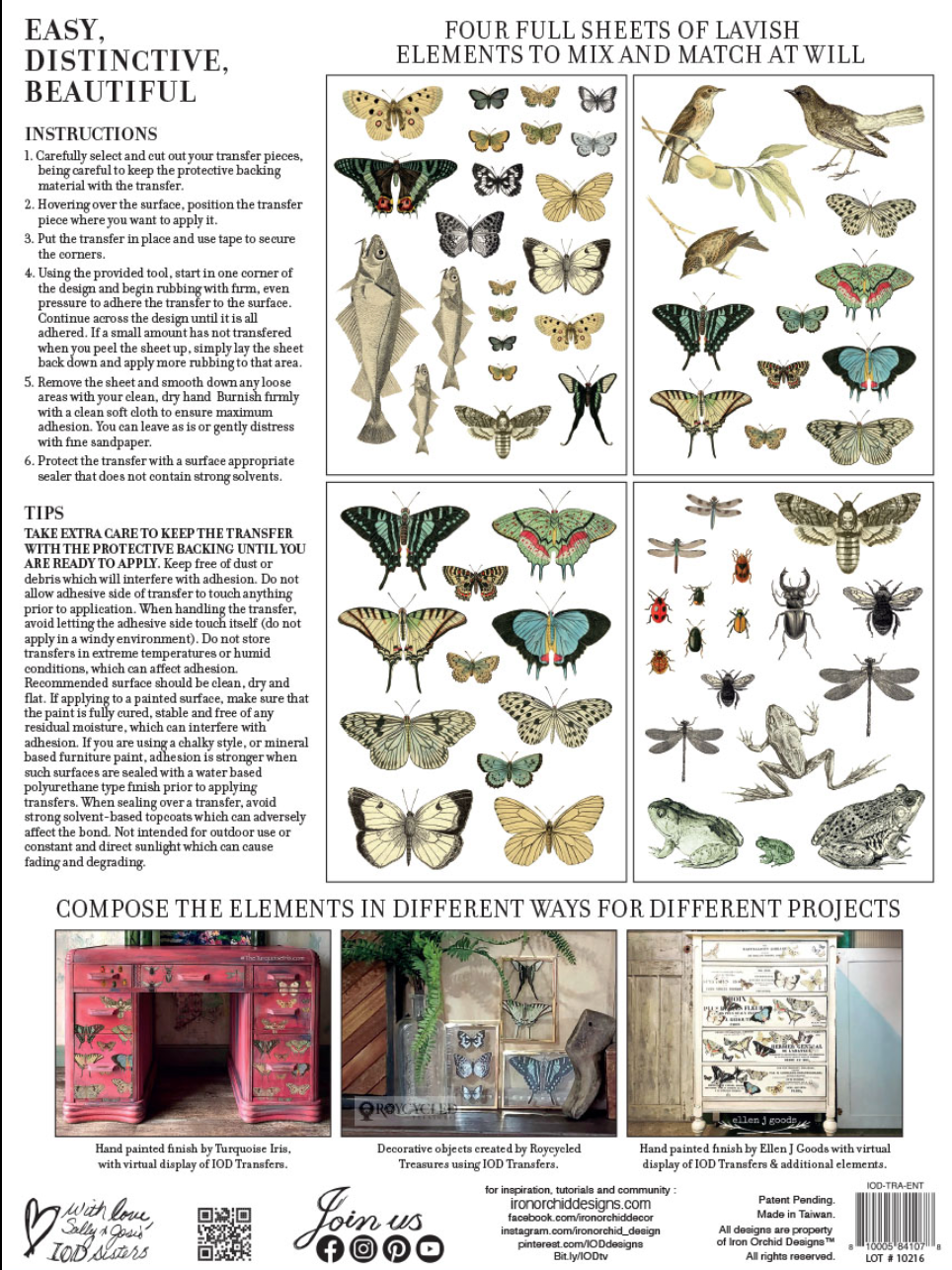 Iron Orchid Designs Entomology 12" x 16" Transfer Pad (4 sheets)