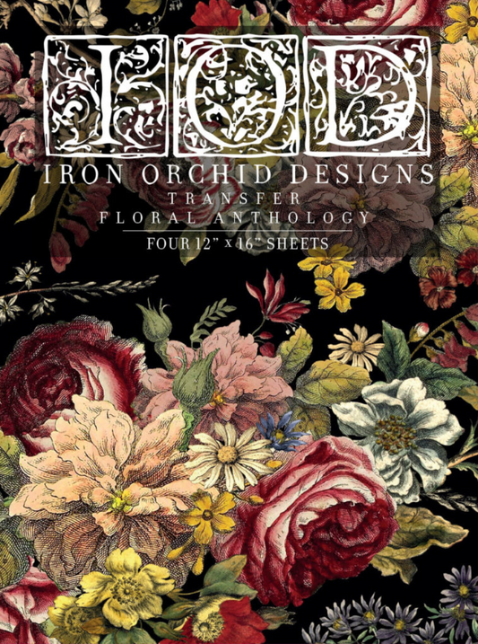 Iron Orchid Designs Floral Anthology 12"x 16" Transfer Pad (4 sheets)