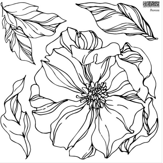 Iron Orchid Designs Peonies Stamp