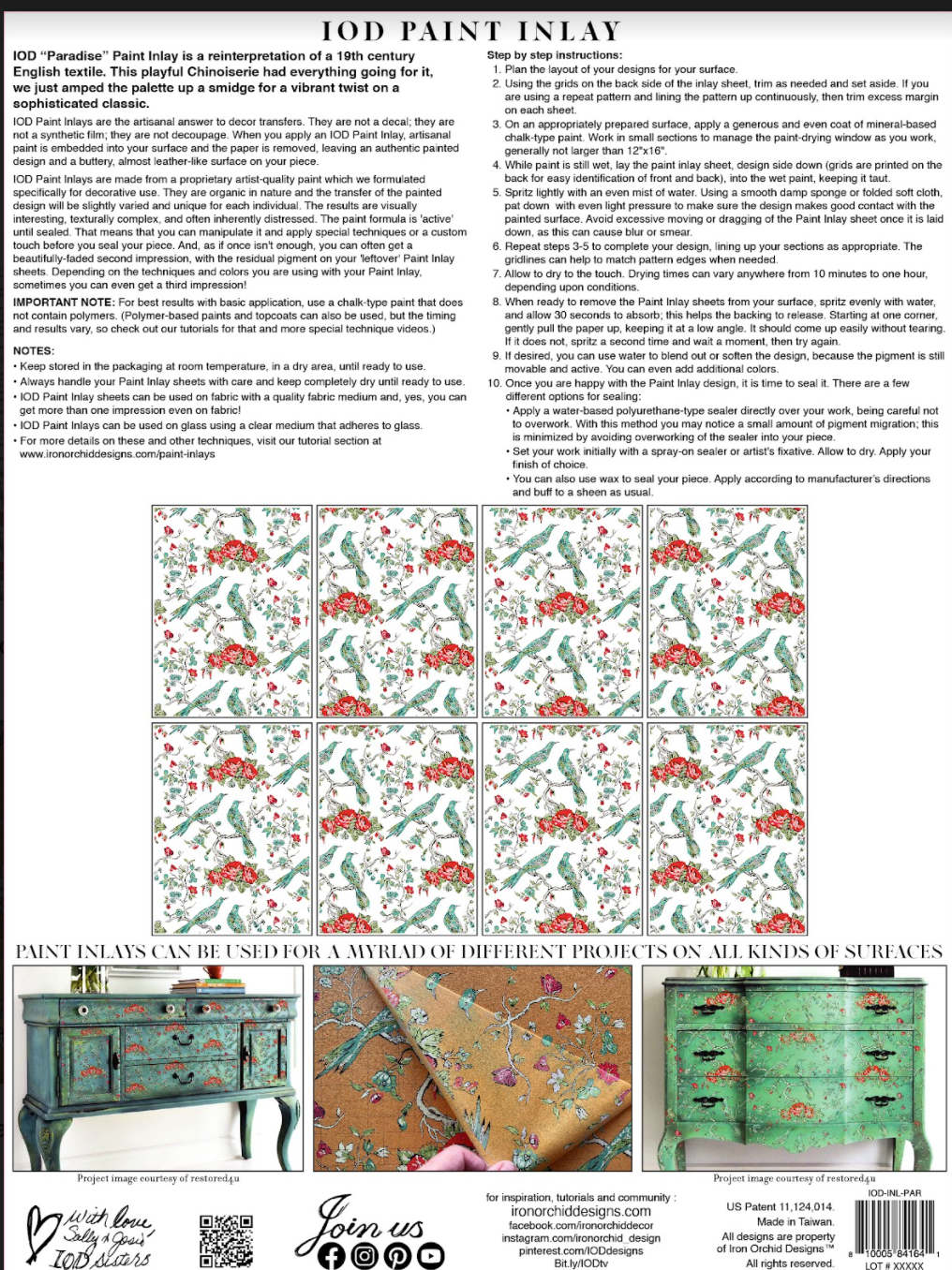 Iron Orchid Designs Paradise Paint Inlay 12" x 16" pad