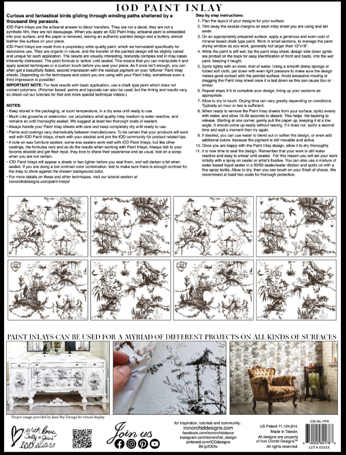 Iron Orchid Designs Petits Parasols Paint Inlay 12" x 16" pad