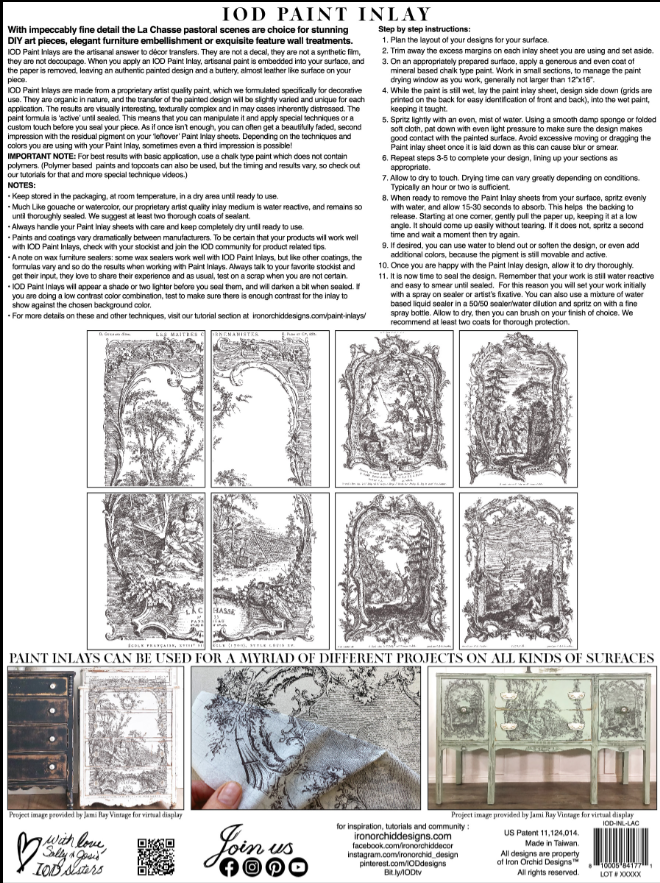 Iron Orchid Designs La Chasse Paint Inlay 12" x 16" pad *Limited Supply*