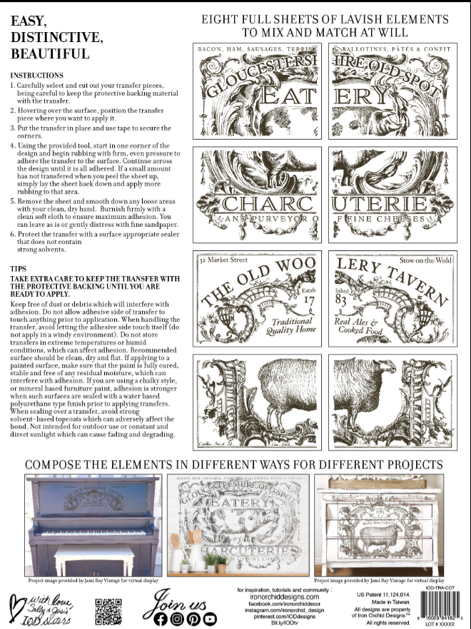 Iron Orchid Designs Cotswold IOD Transfer Pad (8 sheets)