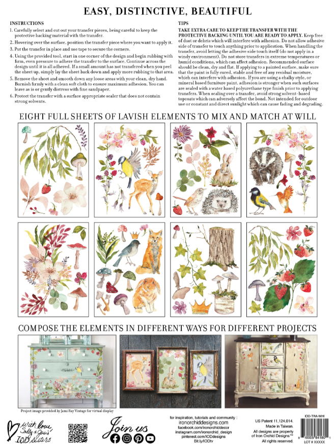 Iron Orchid Designs Whispering Willow Transfer Pad (8 sheets)