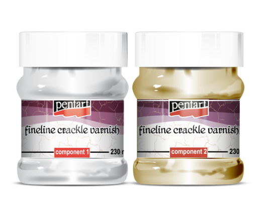Pentart Fineline Crackle Varnish 2 component set