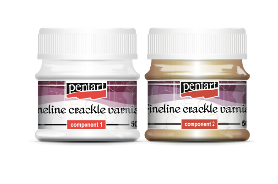 Pentart Fineline Crackle Varnish 2 component set