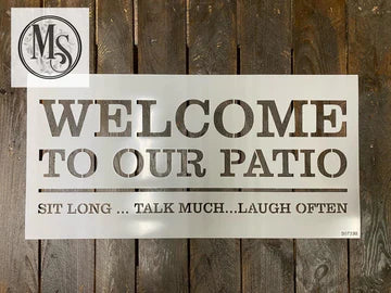 Muddaritaville Stencil:  Welcome to our patio:  S0733B