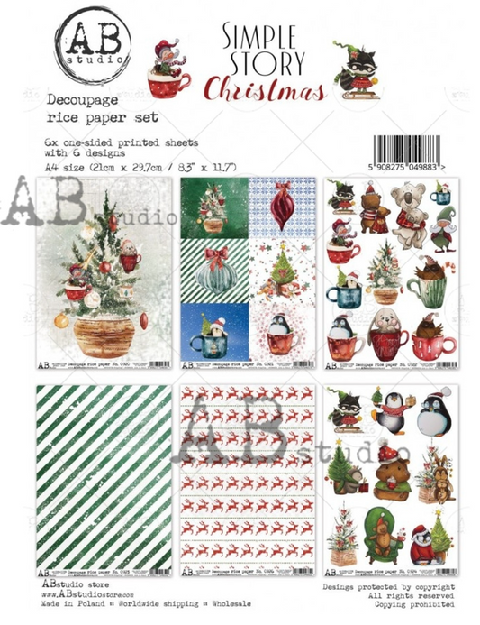 AB Studios Rice Paper Pack: A Simple Story Christmas