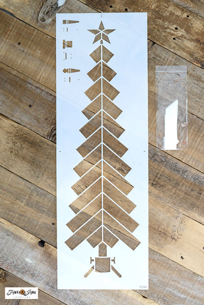 Muddaritaville Stencil by Funky Junk: Chevron Christmas Tree
