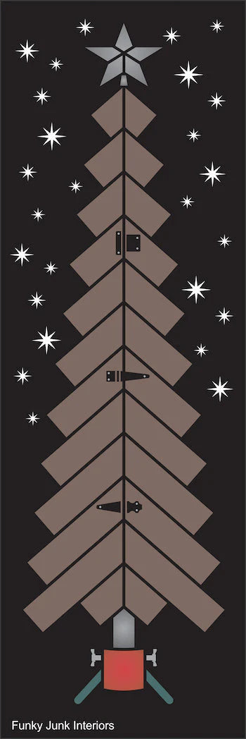 Muddaritaville Stencil by Funky Junk: Chevron Christmas Tree