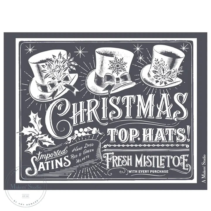 AMS - Christmas Top Hat- Mesh Stencil