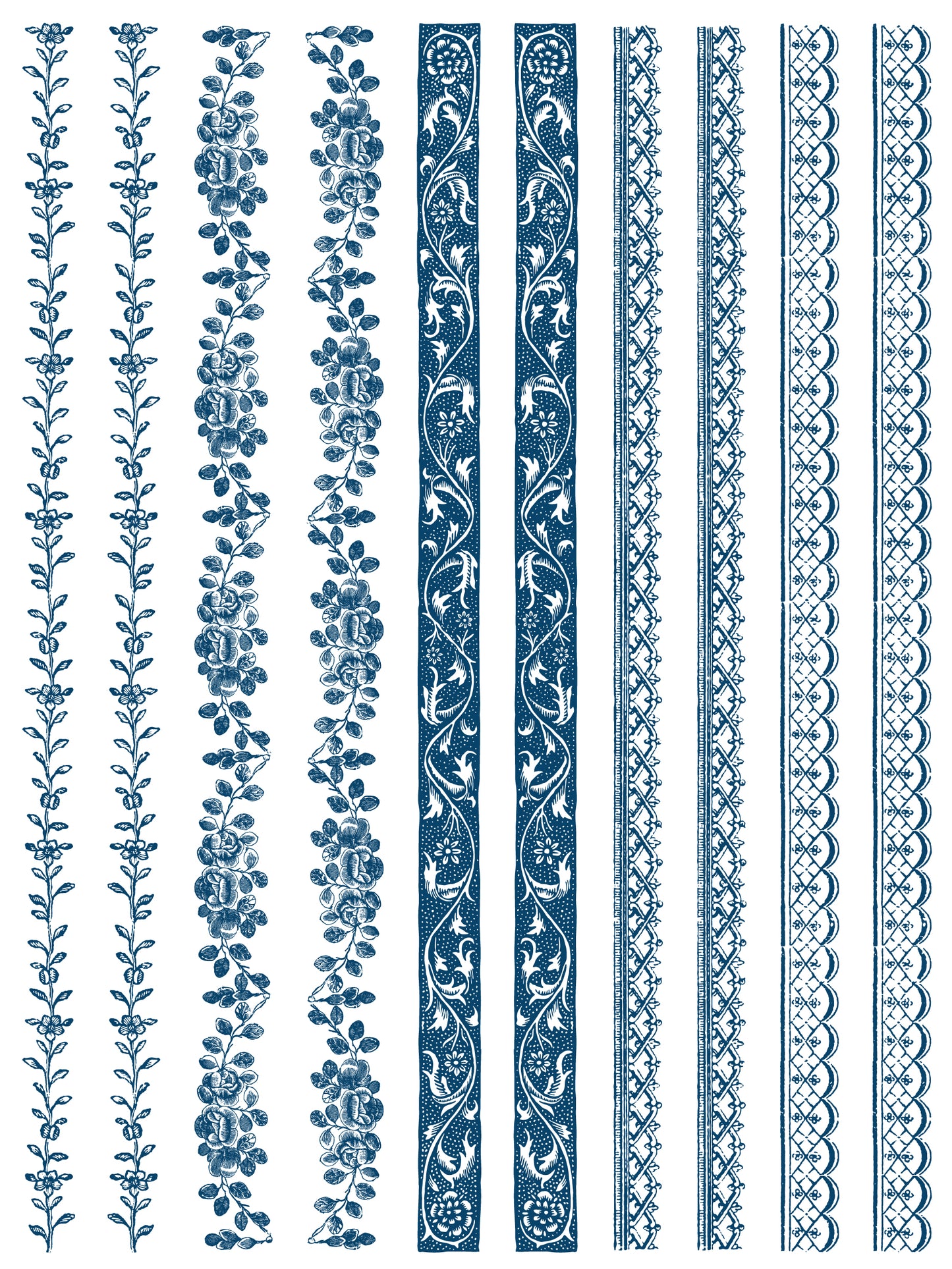 Iron Orchid Designs Delft Traditions Azure Inlay 12" x 16" pad