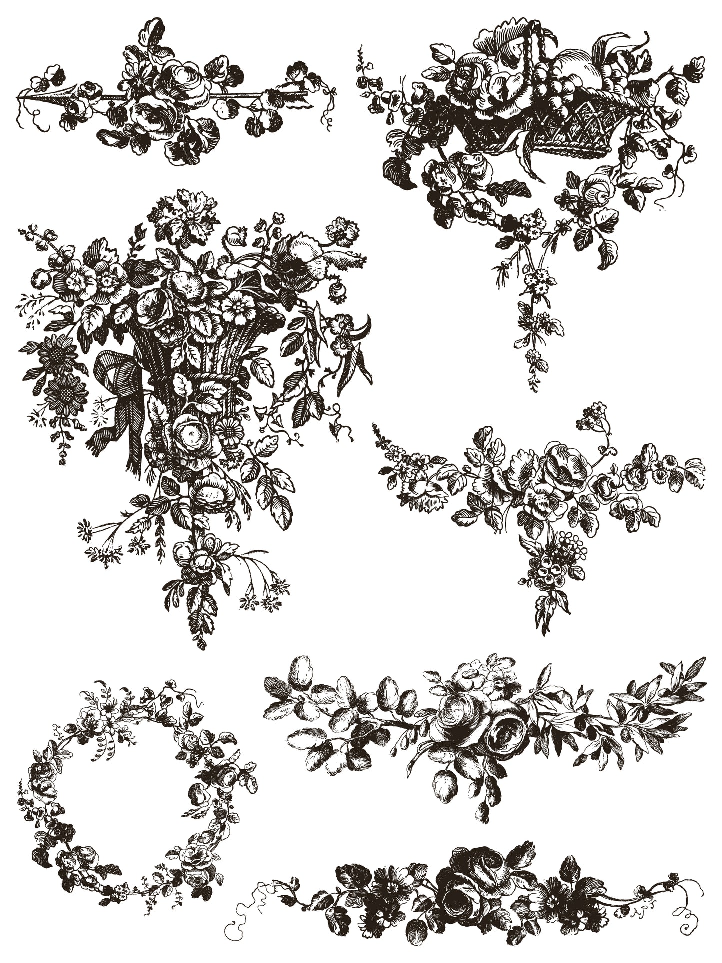 Iron Orchid Designs Delft Traditions Noir Paint Inlay 12" x 16" pad