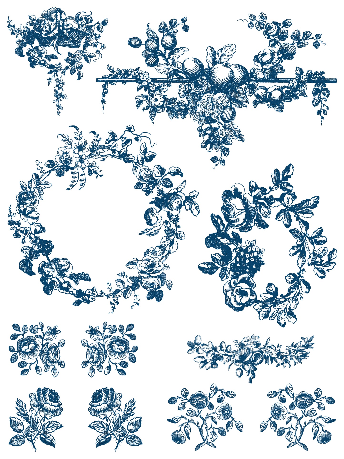 Iron Orchid Designs Delft Traditions Azure Inlay 12" x 16" pad